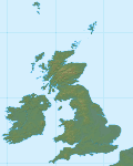 Terrain map of Great Britain