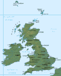 Terrain map of the United Kingdom