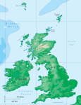 Topographical map of the United Kingdom